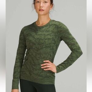 Lululemon Swiftly Breathe Long SleeveDot Scape Rainforest Green Size 2